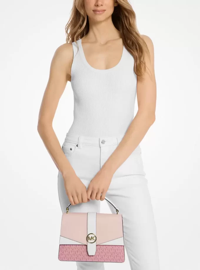 Greenwich Medium Signature Logo Satchel Greenwich Medium Signature Logo Satchel