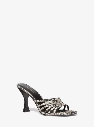 Haisley Snake Embossed Leather Sandal