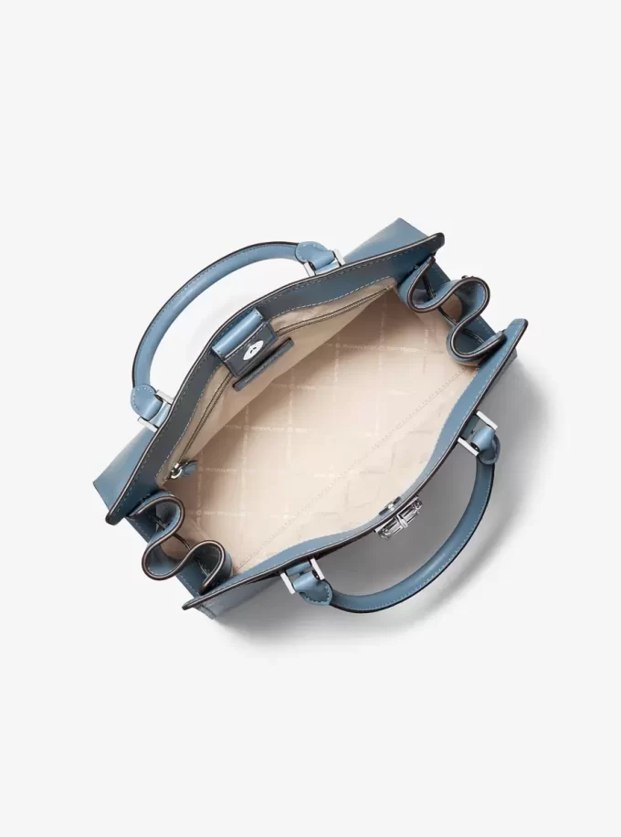 Hamilton Medium Leather and Snake Embossed Stripe Satchel Hamilton Medium Leather and Snake Embossed Stripe Satchel