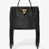 Hamilton Moderne Large Fringed Suede Satchel Hamilton Moderne Large Fringed Suede Satchel