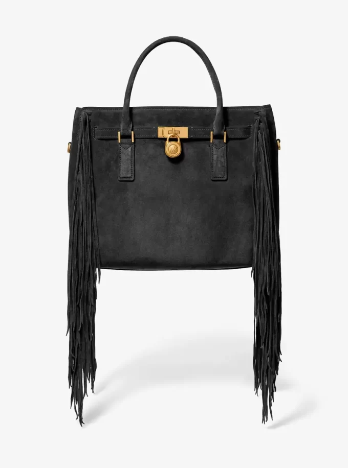 Hamilton Moderne Large Fringed Suede Satchel Hamilton Moderne Large Fringed Suede Satchel