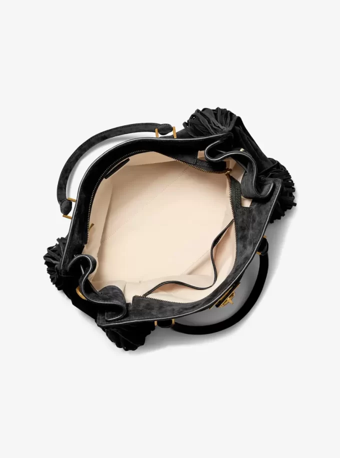 Hamilton Moderne Large Fringed Suede Satchel Hamilton Moderne Large Fringed Suede Satchel