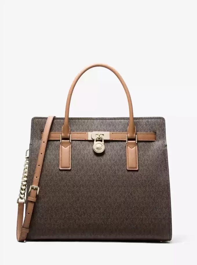 Hamilton Moderne Large Signature Logo Satchel