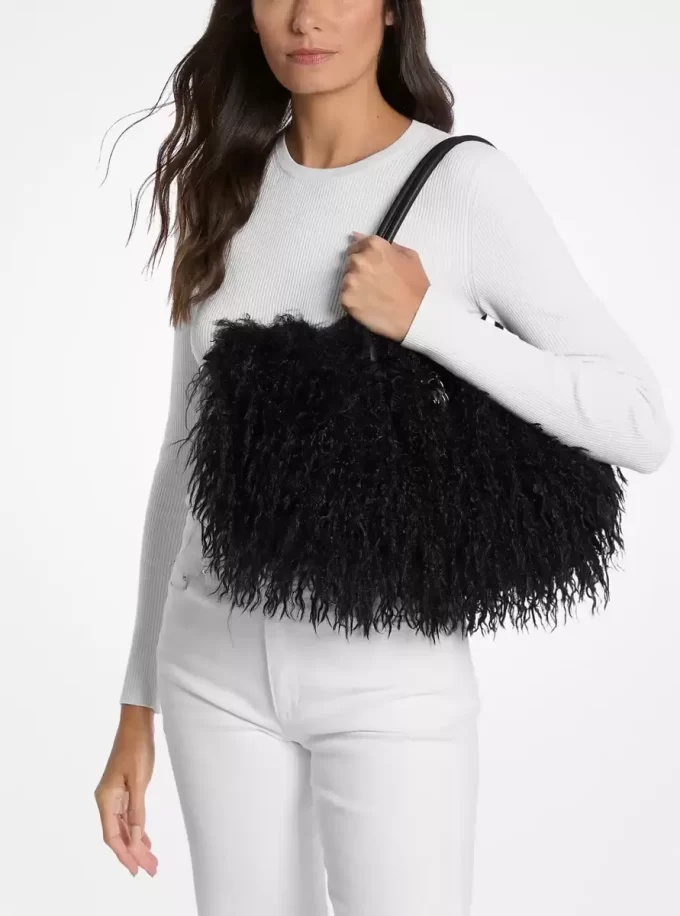 Hamilton Moderne Small Faux Shearling Satchel