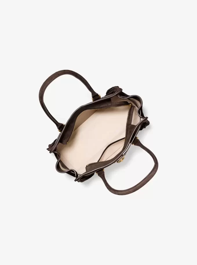 Hamilton Moderne Small Fringed Suede Satchel