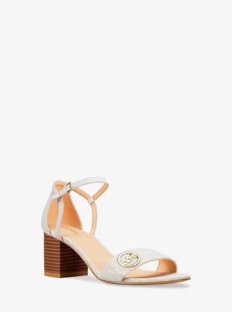 Hannah Signature Logo Block Heel Sandal