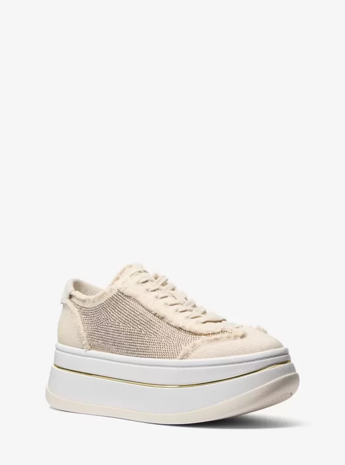 Hayes Embellished Linen Blend Sneaker Hayes Embellished Linen Blend Sneaker