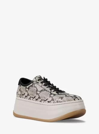 Hayes Snake Embossed Leather Platform Sneaker