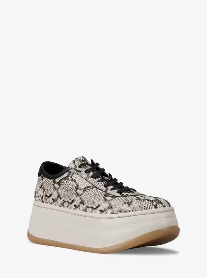 Hayes Snake Embossed Leather Platform Sneaker