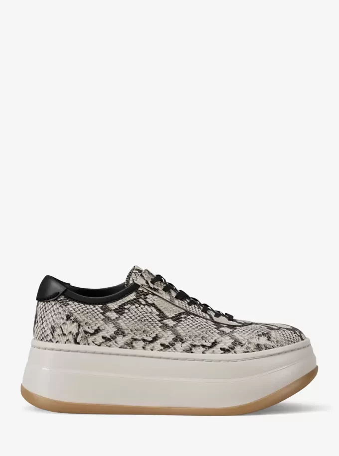 Hayes Snake Embossed Leather Platform Sneaker