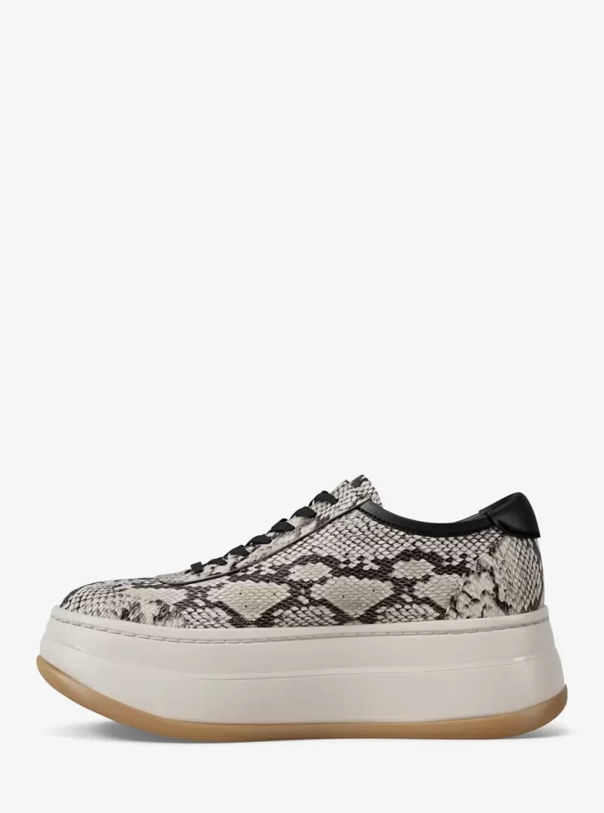 Hayes Snake Embossed Leather Platform Sneaker