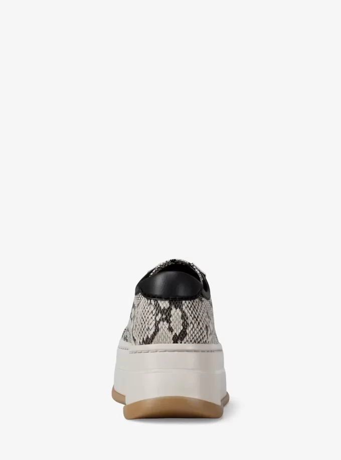 Hayes Snake Embossed Leather Platform Sneaker