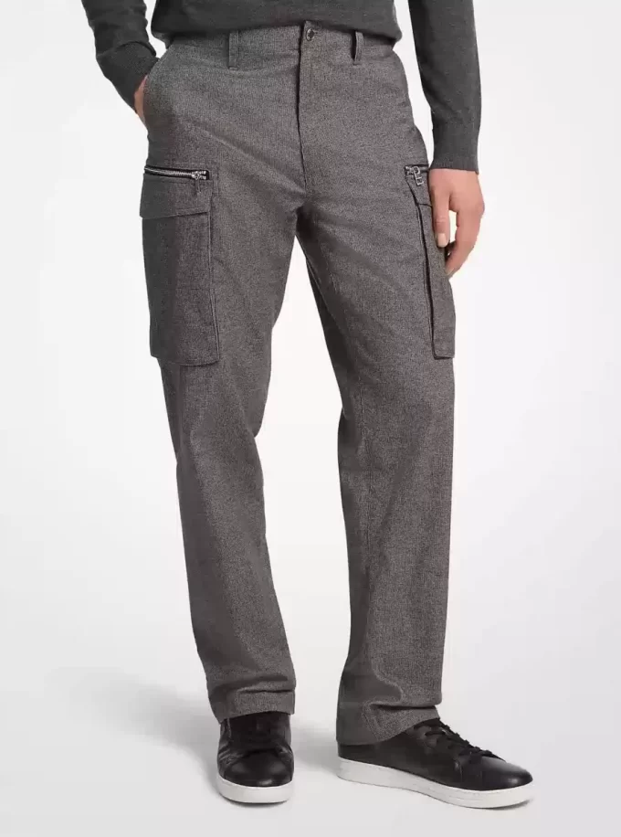 Houndstooth Cotton Zip Cargo Pants Houndstooth Cotton Zip Cargo Pants