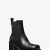 Houston Leather Block Heel Ankle Boot