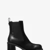 Houston Leather Block Heel Ankle Boot