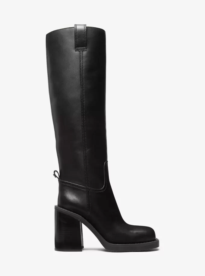 Houston Leather Block Heel Boot