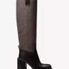 Houston Signature Logo and Leather Block Heel Boot Houston Signature Logo and Leather Block Heel Boot