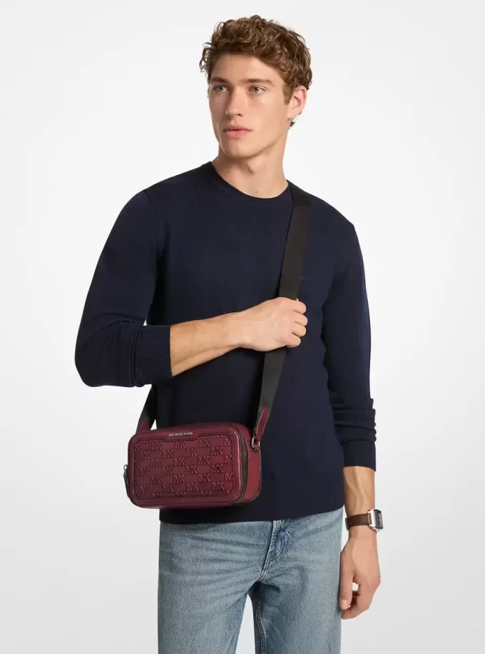 Hudson Logo Embossed Burnished Leather Crossbody Bag Hudson Logo Embossed Burnished Leather Crossbody Bag