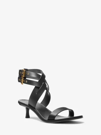 Irene Leather Kitten Heel Sandal