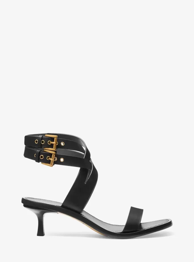 Irene Leather Kitten Heel Sandal Irene Leather Kitten Heel Sandal