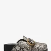 Jaden Snake Embossed Leather Clog