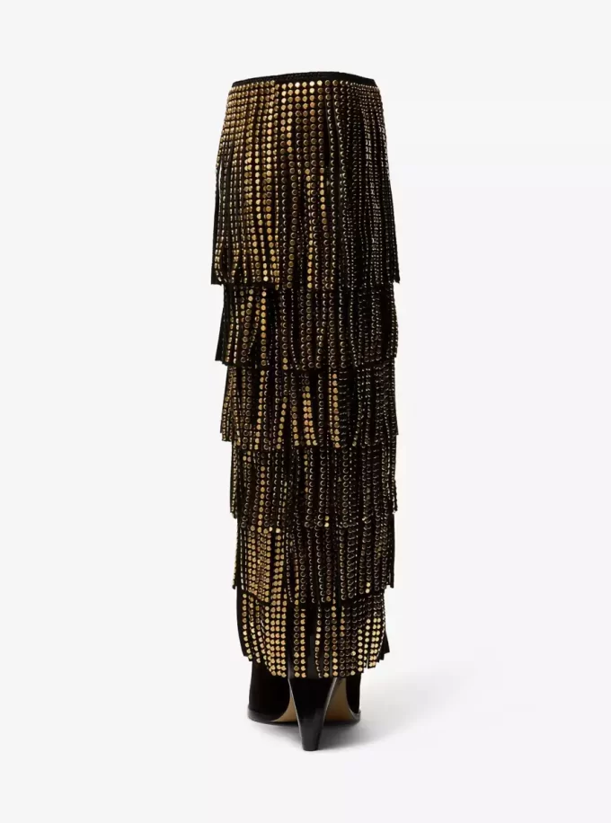 Jayla Embellished Suede Fringed Boot Jayla Embellished Suede Fringed Boot