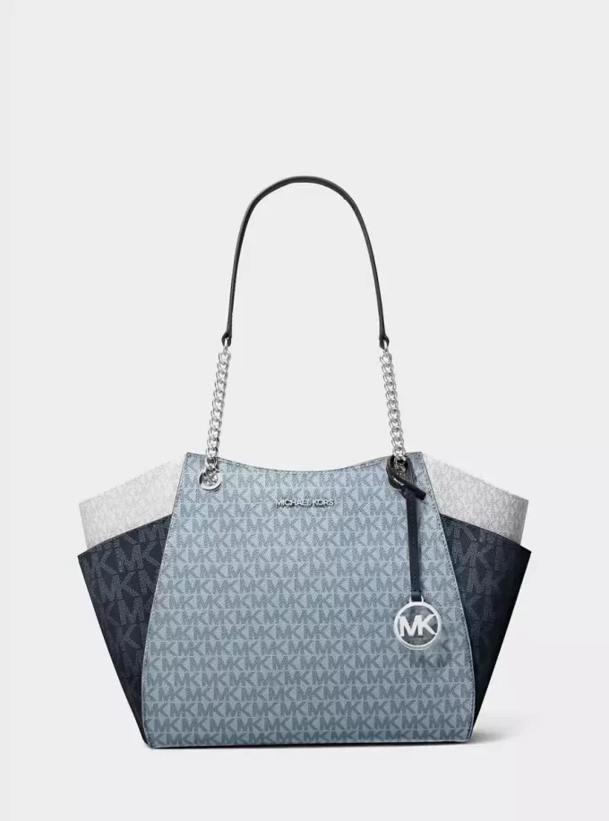 Jet Set Large Color-Block Signature Logo Shoulder Bag Jet Set Large Color-Block Signature Logo Shoulder Bag