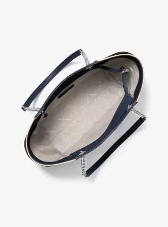 Jet Set Large Color-Block Signature Logo Shoulder Bag