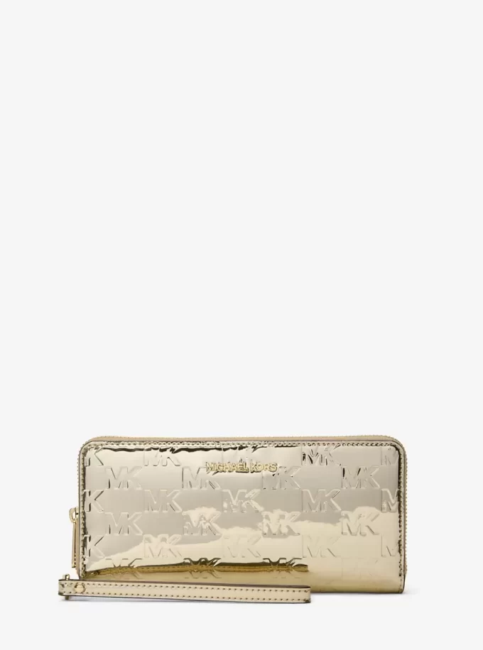 Jet Set Large Metallic Logo Debossed Continental Wallet Jet Set Large Metallic Logo Debossed Continental Wallet