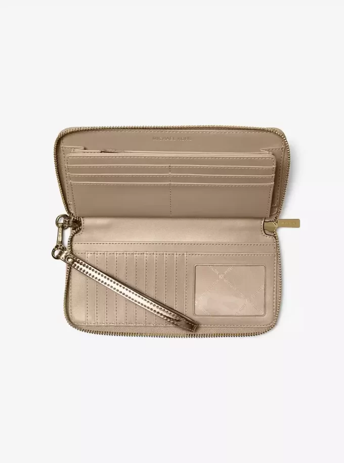 Jet Set Large Metallic Logo Debossed Continental Wallet Jet Set Large Metallic Logo Debossed Continental Wallet