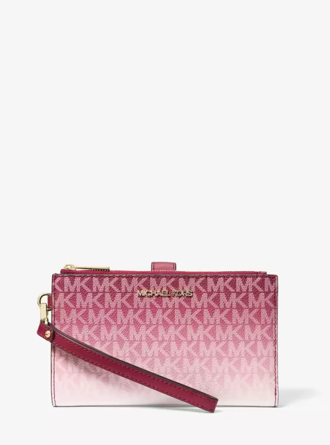 Jet Set Large Ombré Signature Logo Wristlet