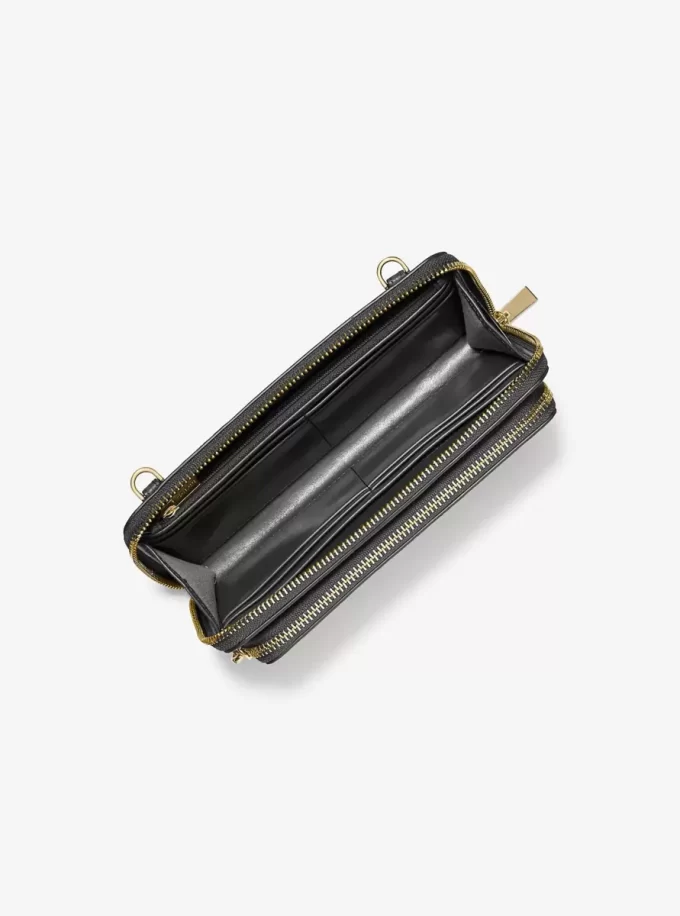 Jet Set Large Pebbled Leather Convertible Crossbody Bag