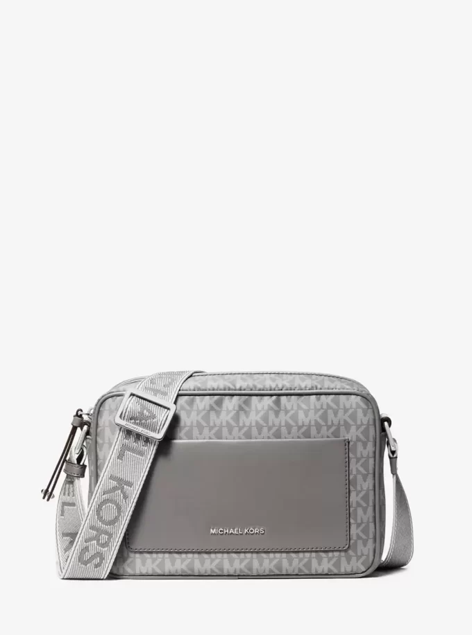 Jet Set Large Printed Signature Logo Crossbody Bag