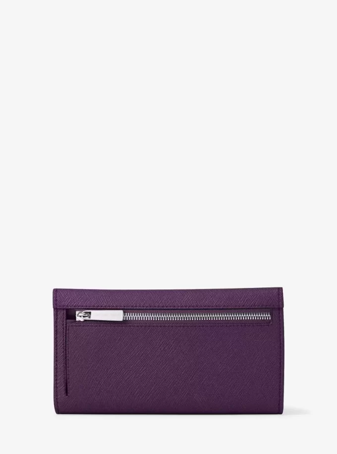 Jet Set Large Saffiano Leather Tri-Fold Wallet