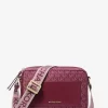 Jet Set Large Signature Logo Print Woven Crossbody Bag
