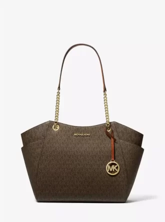 Jet Set Large Signature Logo Shoulder Bag