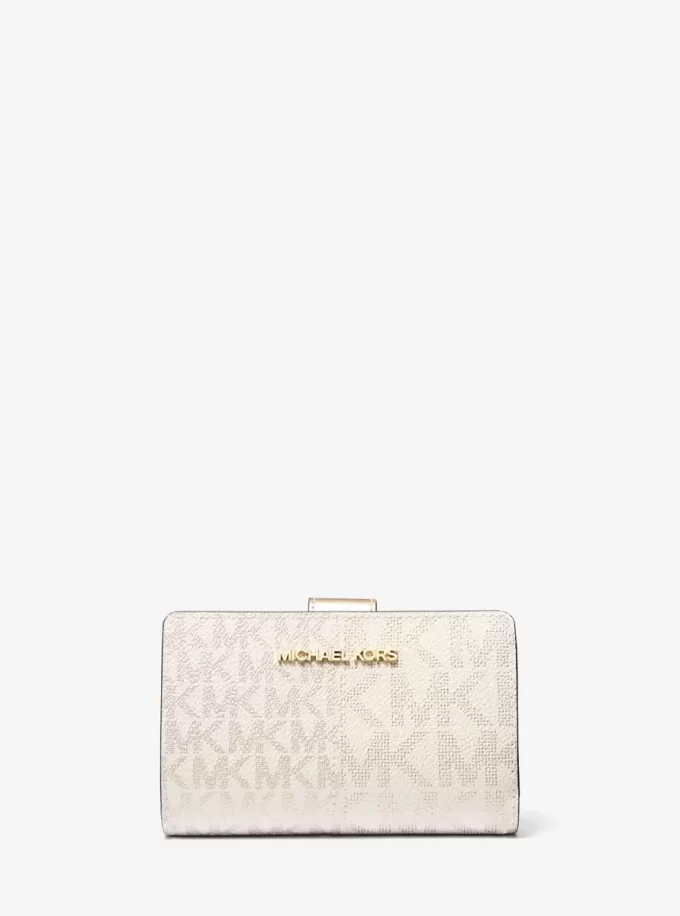 Jet Set Medium Metallic Logo Wallet