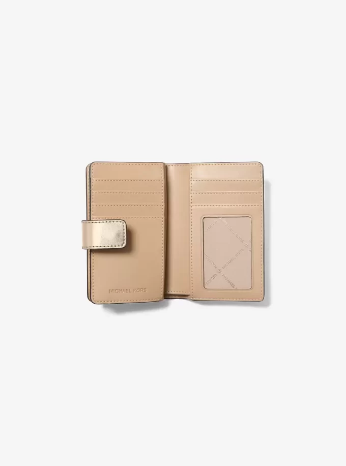 Jet Set Medium Metallic Logo Wallet