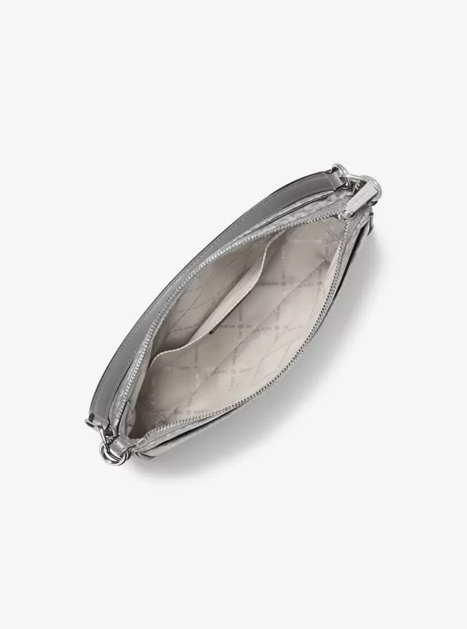 Jet Set Medium Signature Logo Print Woven Pochette Crossbody Bag