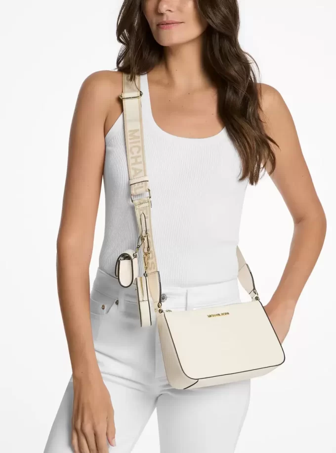 Jet Set Saffiano Leather Crossbody Bag with Case for Apple Airpods Pro Jet Set Saffiano Leather Crossbody Bag with Case for Apple Airpods Pro