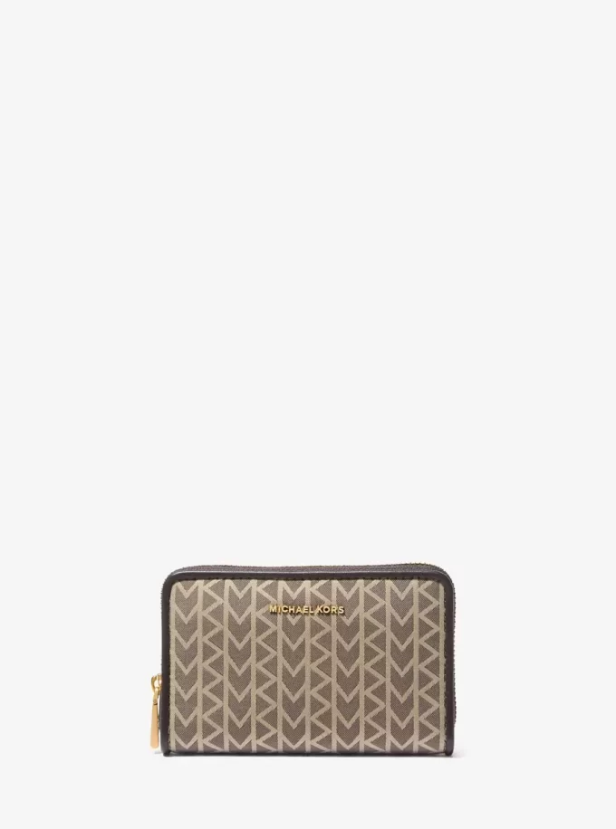Jet Set Small MK2000 Logo Jacquard Wallet