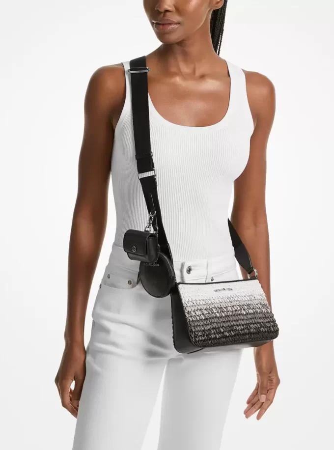 Jet Set Small Ombré Straw Crossbody Bag with Case for Apple Airpods Pro® Jet Set Small Ombré Straw Crossbody Bag with Case for Apple Airpods Pro®