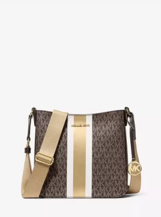 Jet Set Small Signature Logo Stripe Crossbody Bag