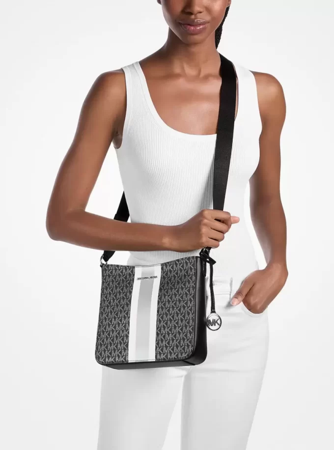 Jet Set Small Signature Logo Stripe Crossbody Bag Jet Set Small Signature Logo Stripe Crossbody Bag