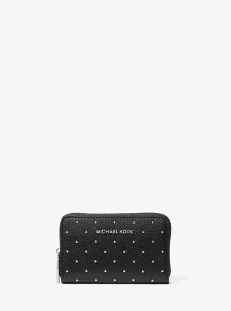 Jet Set Small Studded Pebbled Leather Wallet Jet Set Small Studded Pebbled Leather Wallet