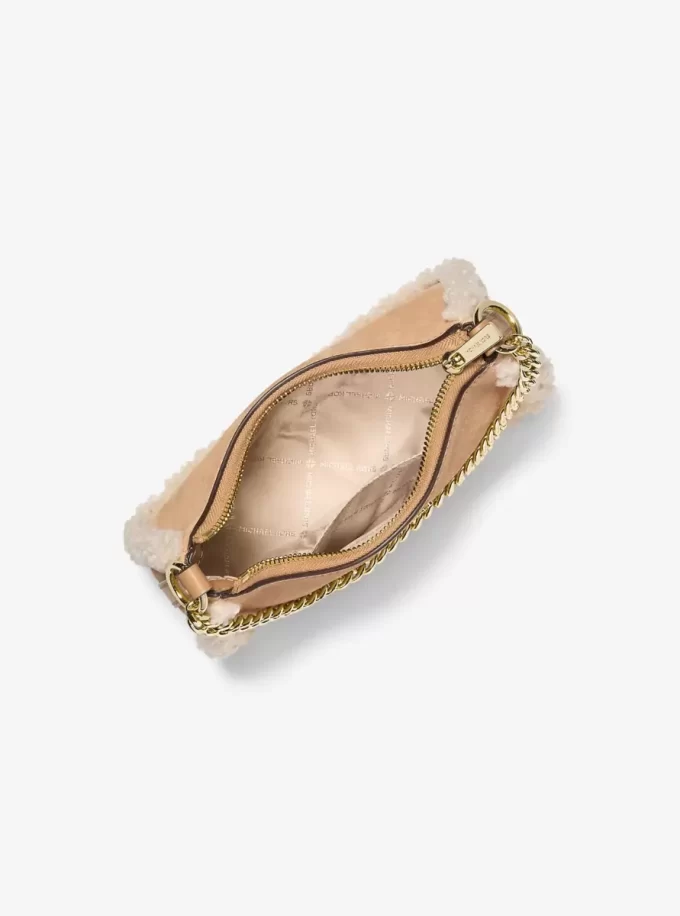 Jet Set Small Suede and Faux Shearling Convertible Crossbody Bag