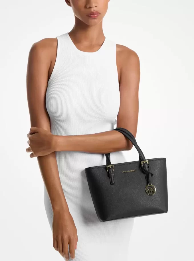 Jet Set Travel Extra-Small Saffiano Leather Top-Zip Tote Bag Jet Set Travel Extra-Small Saffiano Leather Top-Zip Tote Bag