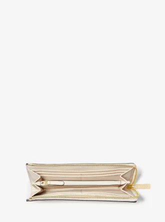 Jet Set Travel Large Saffiano Leather Quarter-Zip Wallet