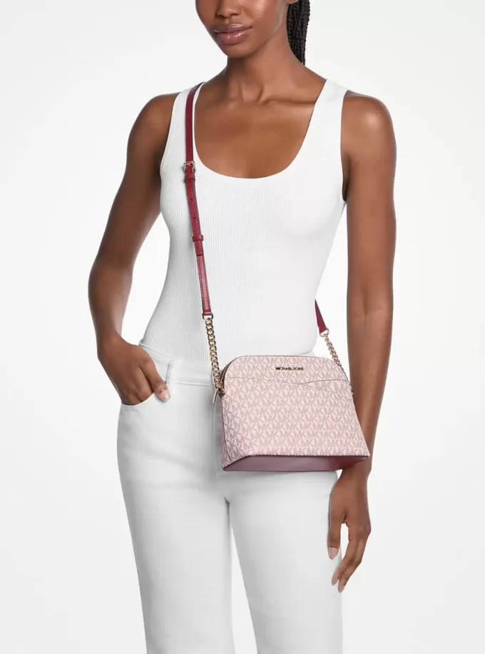 Jet Set Travel Medium Signature Logo Dome Crossbody Bag Jet Set Travel Medium Signature Logo Dome Crossbody Bag