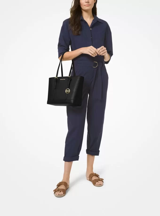 Jet Set Travel Small Saffiano Leather Top-Zip Tote Bag Jet Set Travel Small Saffiano Leather Top-Zip Tote Bag